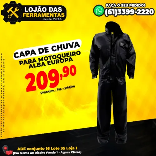 Capa de Chuva Para Motoqueiro Alba Europa