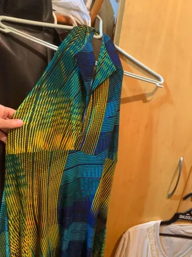 Vestido longo estampa geométrica 