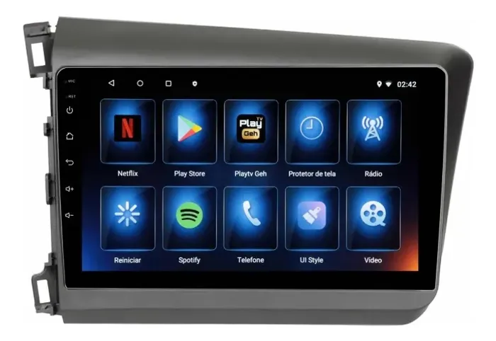 Central Multimidia Civic 2012 2014 Android 13 Carplay 9p Cam