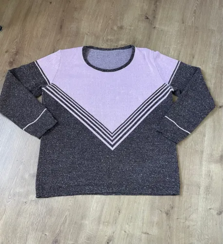Suéter feminino mescla marron e rosa veste um M / G 