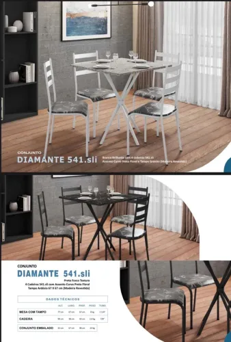 Mesa Pequena Com 04 Cadeiras Nova 