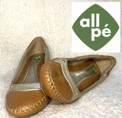 Sapatilhas All Pe - Marrom e Dourado 34 Outlet brechó 