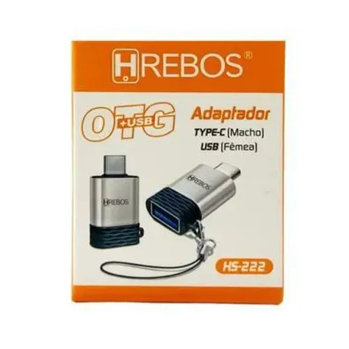Adaptador Tipo C Macho para USB Fêmea - HREBOS HS-222