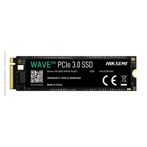 SSD Hiksemi Wave 512GB, M.2 2280, PCI-e 3.0, Leitura 3500MBs, Gravação 1800MBs - HS-SSD-WA