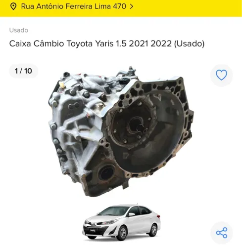 CÂMBIO AUTOMÁTICO TOYOTA YARIS 1.5 COM NF E GARANTIA