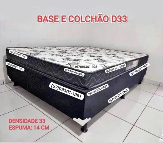 CONJUNTO CASAL CAMA E COLCHÃO D33 COMPLETO , NOVO