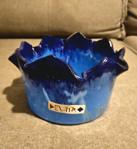 Vaso decorativo de vidro azul azul