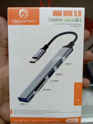 Hub USB Tipo C 5 em 1 H'Msston - Novo