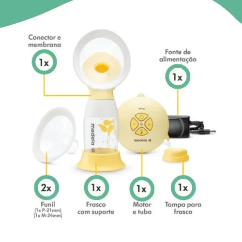  Bomba de Tirar Leite Materno Medela Swing Flex Tira Leite