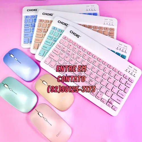 Teclado com Mouse Sem Fio Bluetooth Portatil - Entrega das 9 até as 22hrs