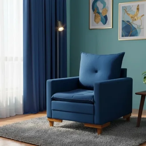 Poltrona Paris Veludo Azul rf76
