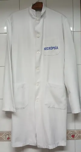 Jaleco Gola Padre Microfibra Gabardine Bordado Necropsia