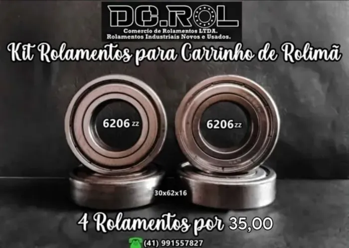 kit rolamento carrinho rolima