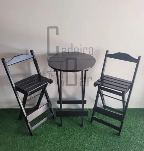 Kit Mesa alta Bistrô dobrável de madeira para Bares