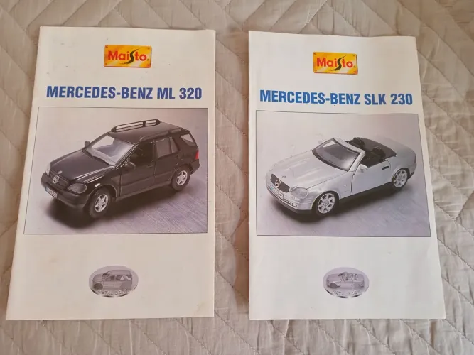2 Catálogos Miniatura Maisto Mercedes Benz SKL 230 e ML 320