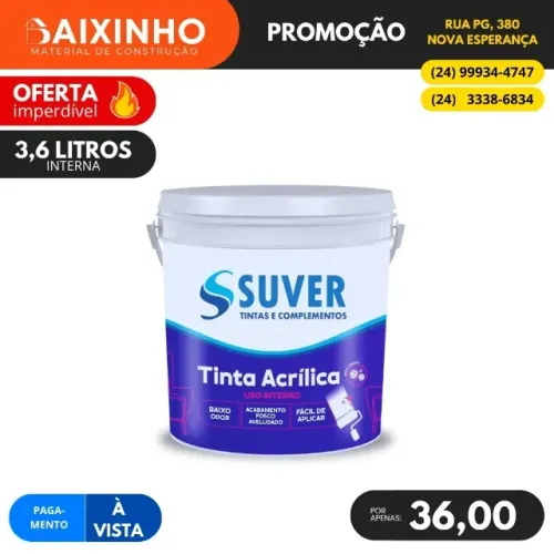 Tinta Acrílica 3,6 Litros Suver
