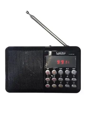 Rádio FM Digital Regarregável MP3 com Antena Caixa Som Entrada Sd Usb
