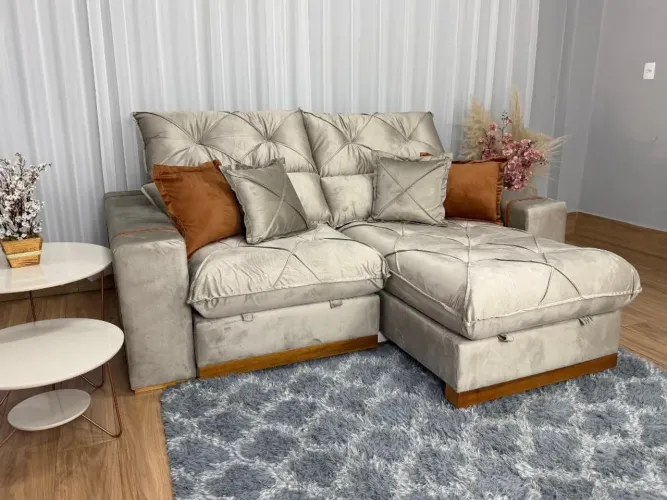 Sofá Retrátil Reclinável Pietra 2.10m Molas Ensacadas l76