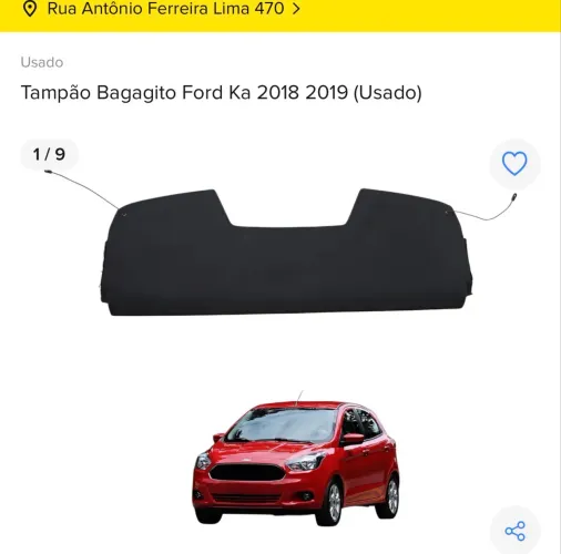 Tampão Bagagito Ford Ka 2018/2019