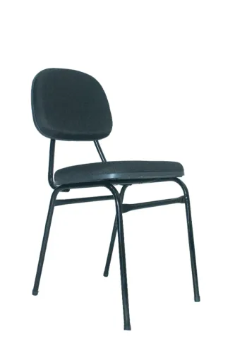 Cadeira secretária fixa estofada 4 pés sem braços -cor preto -  à vista 