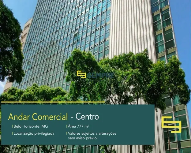 Andar corporativo para alugar no Centro de Belo Horizonte - Bravo BH