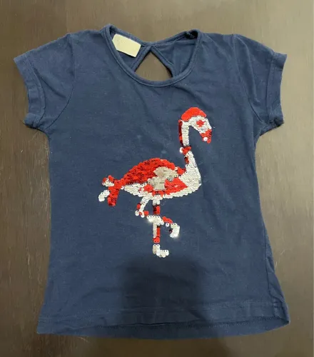 Camiseta Infantil Flamingo com Paetês