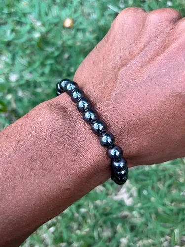 PULSEIRA EM PEDRA NATURAL HEMATITA 10MM