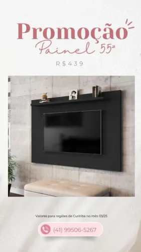 Promoção Painel 55'' Preto - 06/03