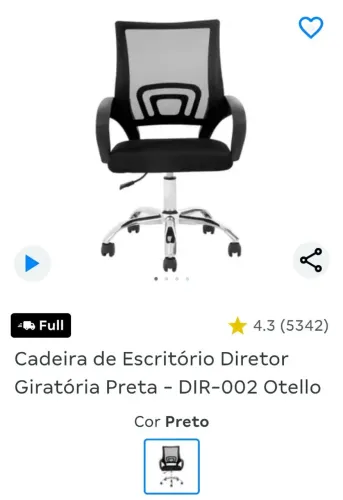 Cadeira de escritório giratória 
