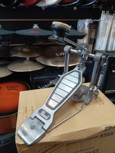 Pedal de bumbo para Bateria Pearl tração com fita pedal raro