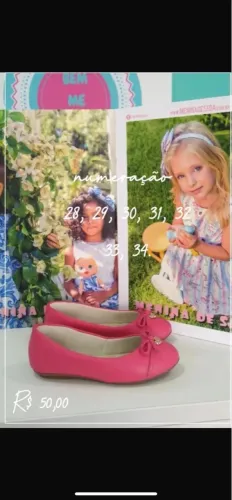 Sapatilha Rosa Infantil - Numeração 28 a 34