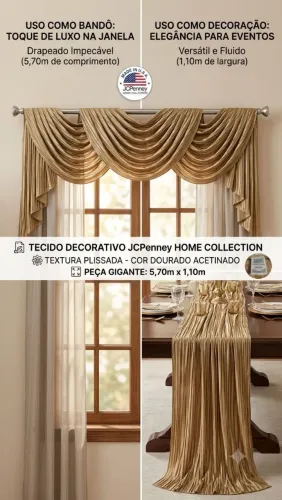 Tecido Bandô Xale Decoração JCPenney Importado - 5,70m X 1,10m