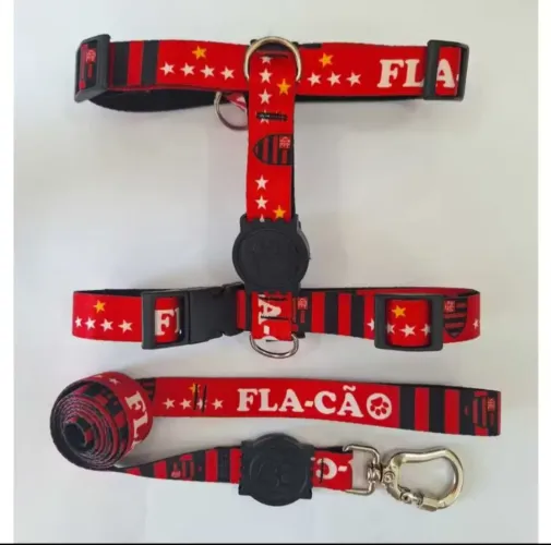 Coleira Peitoral H + Guia FlaCao