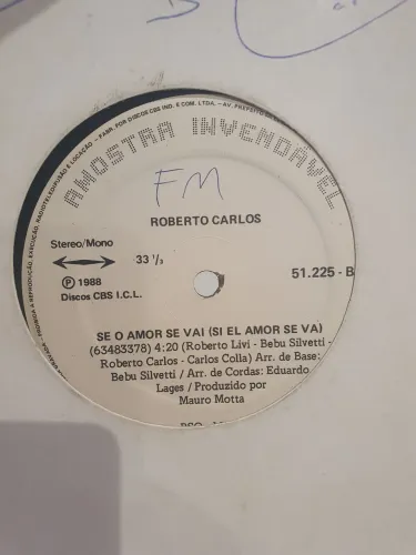 LP Roberto Carlos Amostra Invendavel - Se o amor se vai 1988