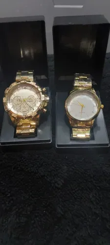 KIT LUX 2 RELÓGIOS DOURADO