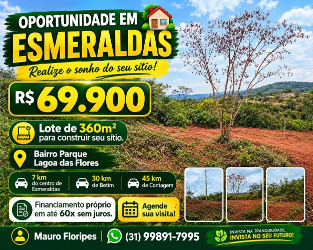 Excelente lote para Sítio em Esmeraldas