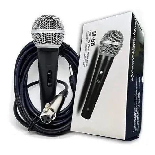 Microfone profissional ms8 com 5 metros 