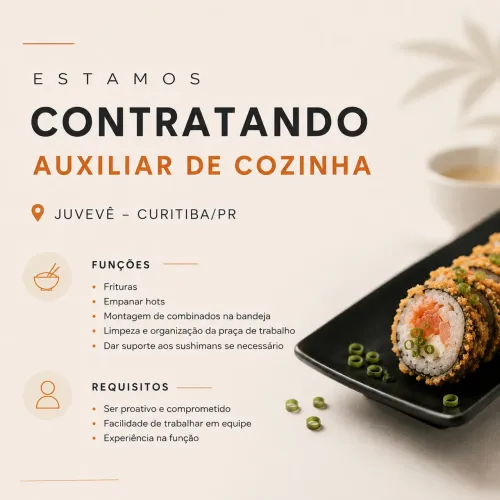 Auxiliar de cozinha ( delivery japonês)