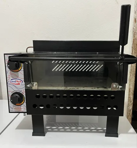 Forno de Pizza Profissional Cristal Aço Economy a Gás com Infravermelho e Pedra Refratária