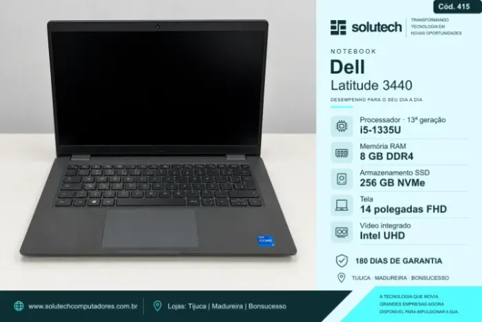 Notebook Dell Latitude 3440 i5 (13ª) | 8GB | SSD 256GB | 14" FHD | Win 11 Pro - Garantia