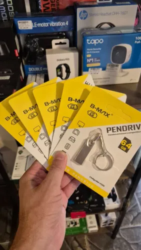 Pen Drive 64GB mini USB 2.0 metálico, novo, lacrado, com garantia!