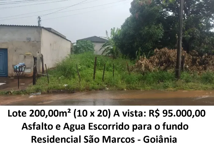 Leia a descrição: Lote 200,00m² (Asfalto, Agua) Residencial São Marcos