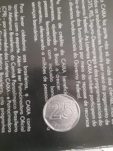 MOEDA 25 CENTAVOS 1995