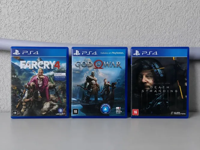 Jogos PS4 ps5 mídia física, God Of War, Far Cry 4, Death Stranding