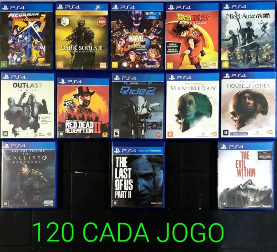 Jogos PS4 120 reais CADA - Ac cartão e Olx pay temos outros jogos
