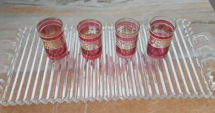 Bandeja Vintage Em Vidro Tipo Cristal