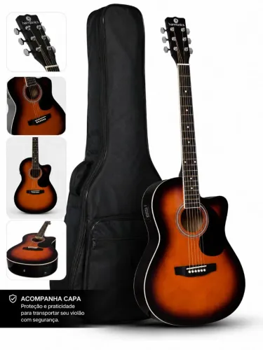 Violão Harmonics Ge-21 Eletroacústico Aço Natural