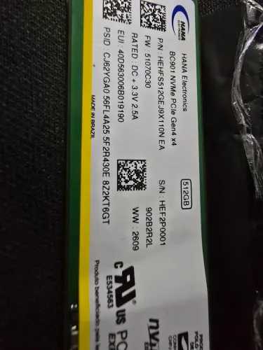512gb SSD NVME  PCIE GEN4 NOVA NOTEBOOK 