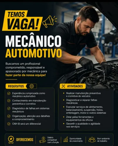 Vaga para mecânico automotivo