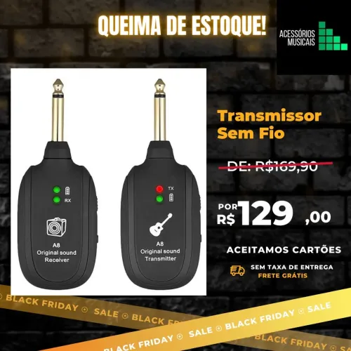 Transmissor sem fio para instrumentos musicais